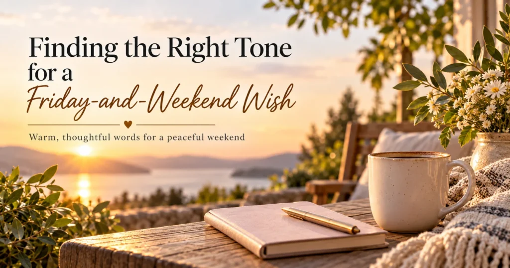 Finding the right tone for a Friday-and-weekend wish